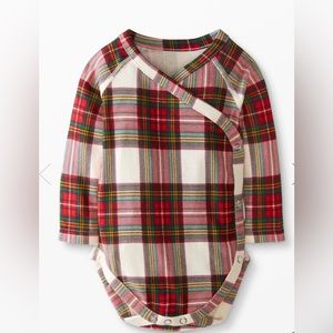 Hanna Andersson Plaid Side Snap Bodysuit | 0-3M
